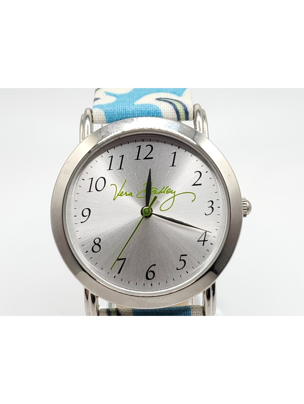 Vera Bradley Quartz Womens Watch New Battery Blue/Green Flora Design 33mm